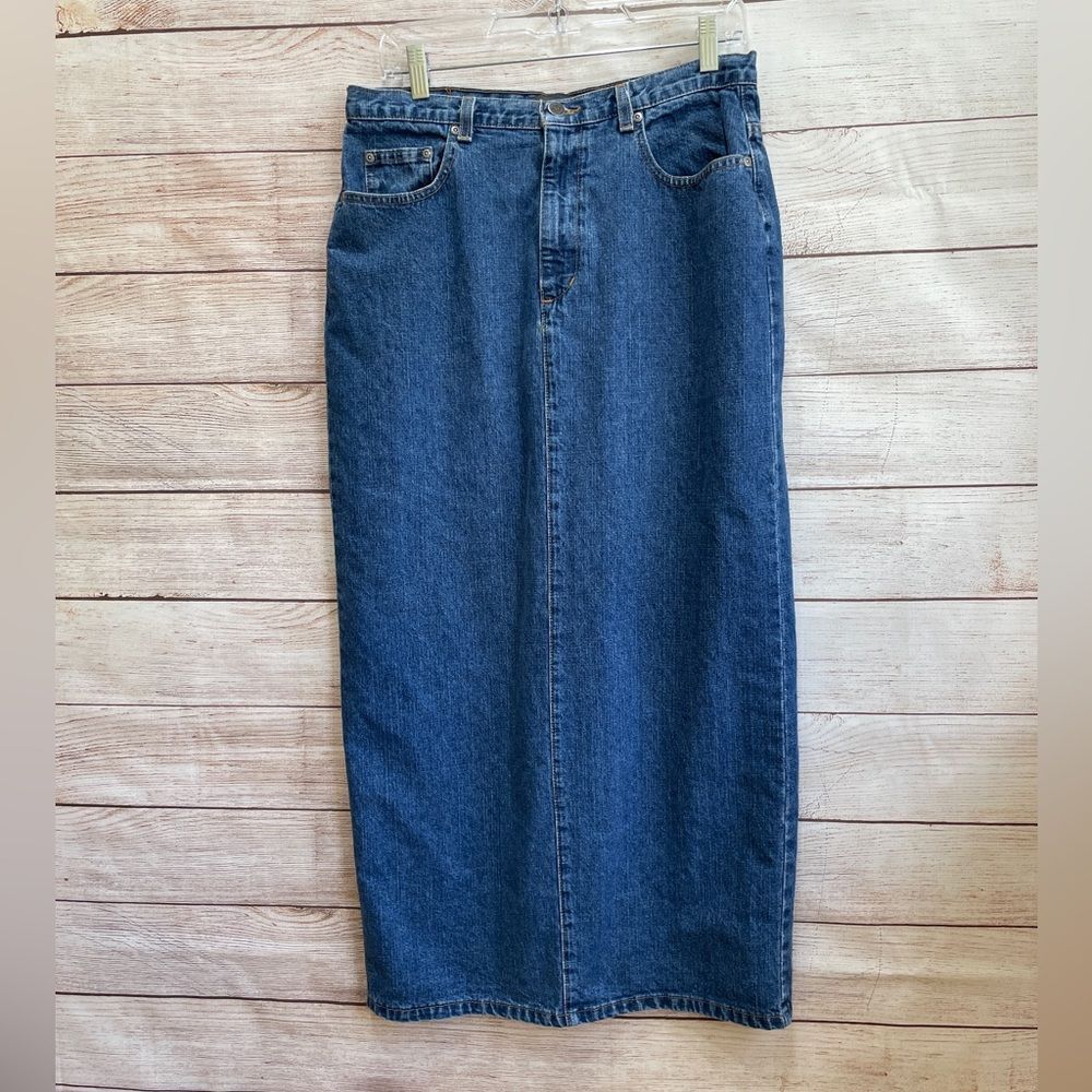 RELATIVITY MODEST DENIM MAXI SKIRT‎